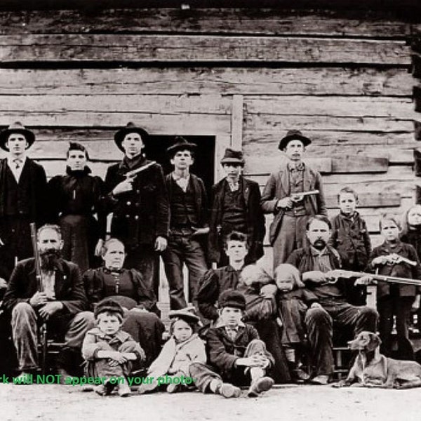 5x7 1897 Hatfield Family PHOTO Hatfield McCoy Feud Clan Devil Anse Hillbilly Justice