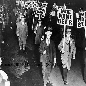5x7 1931 Prohibition Protest PHOTO We Want Beer, New Jersey Liquor Rally Labor Union Beer Ban Speakeasy