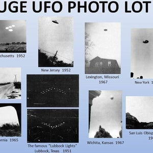 Huge UFO Flying Saucer 10 PHOTO Lot Project Blue Book Files, 10 Amazing UFO Photos Aliens Life