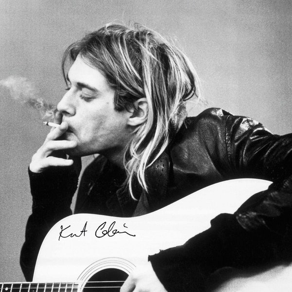5x7  Kurt Cobain Smoking PHOTO Cigarette Art Print Grunge Rock Nirvana Star