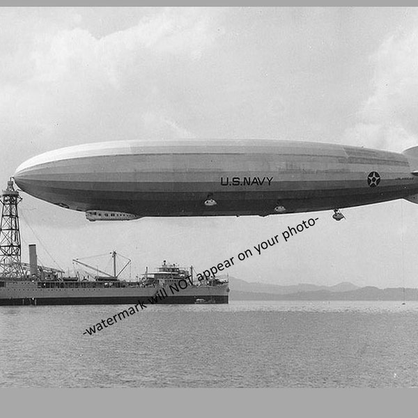 5x7 1931 Blimp USS Los Angeles PHOTO zr-3 Navy Airship Zeppelin Warship USS Patoka