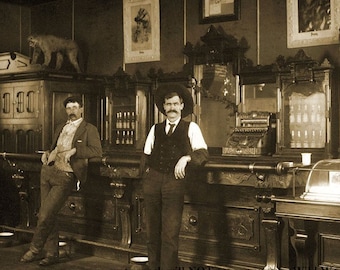 5x7 Wild West Montana Saloon PHOTO Bar Old Tavern Cowboys 1905 Old Western Pub