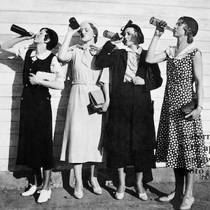 5x7 Beer Drinking Girls Prohibition PHOTO Flappers Bootleg Drink Beer Liquor Pub Bar Decor Art