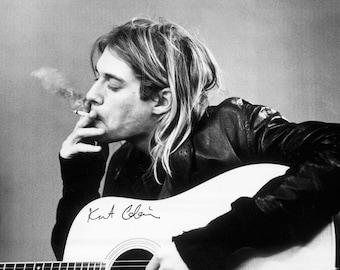 5 x 7 Kurt Cobain Smoking FOTO Sigaret Art Print Grunge Rock Nirvana Star