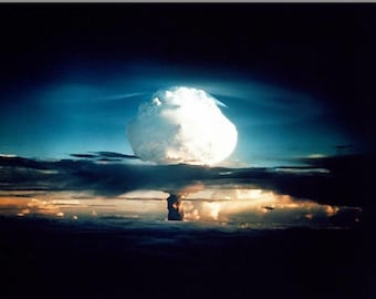 5x7 1st H Bomb Nuclear Bomb Test PHOTO Ivy Mike, First Hydrogen Atomic Fusion Weapon ,1952 Testing Cloud