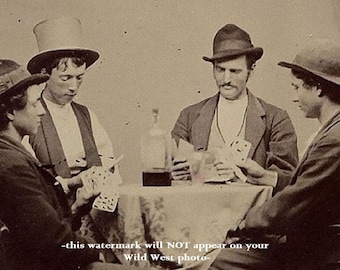 8x10 Amazing 1877 Billy the Kid Gambling PHOTO Rare Discovery Playing Cards Poker Saloon William Bonney REGULATORS Gang Lincoln County War