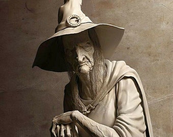 4x6 Scary Witch PHOTO Vintage Creepy Halloween Freak Scary Strange Wicked Witch