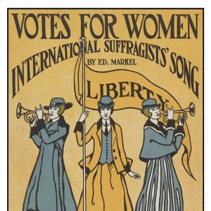 5x7 Cartaz de Votação de Sufrágio Feminino FOTO Retro 1916 Mulher Direito de Votar Sinal Pic Sufragistas Senhoras
