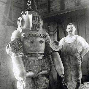 4x6 Vintage Freaky Robot Man PHOTO Creepy Weird Strange Freak Steampunk Circa 1910