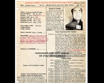 8x10 Al Capone Alcatraz PHOTO Inmate Prison File Gangster Poster Art Print
