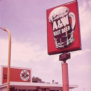 A&w Root Beer Vintage Sign - Etsy