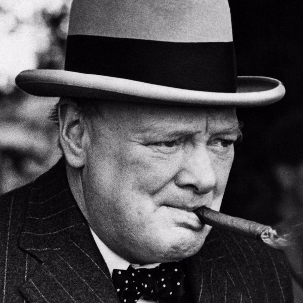 5x7 Winston Churchill Smoking Cigar PHOTO British Prime Minister UK World War Leader