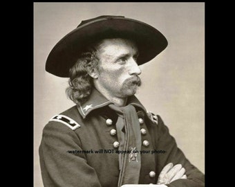 5x7 1865 George Armstrong Custer PHOTO Civil War Major General Portrait Uniform Battle of Little Bighorn