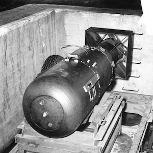 5x7 Enola Gay First Atomic Bomb B-29 PHOTO Little Boy Loaded Nuclear Bomb Hiroshima Manhattan Project World War 2