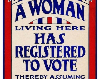 8x10 Womens Suffrage Vote Poster PHOTO Retro 1920 Woman Right to Vote Sign Pic Large Poster Print