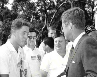 Young Bill Clinton Meets John F Kennedy 1963 PHOTO of PRESIDENT JFK Shaking Hands