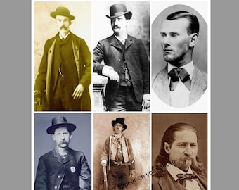11x14 Gunfighters Wild West Poster PHOTO Wyatt Earp Wild Bill Hickok Jesse James Billy the Kid Bat Masterson Doc Holliday Bar Saloon Decor