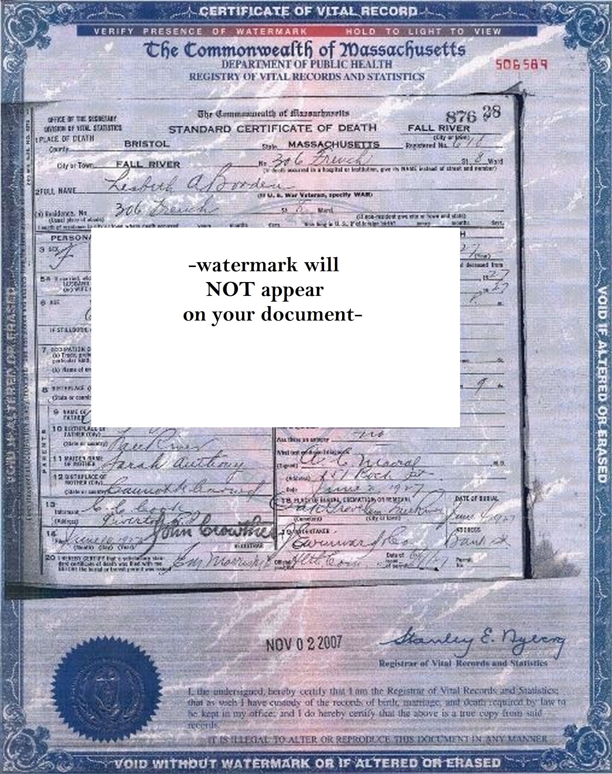 Baby Death Certificate Template
