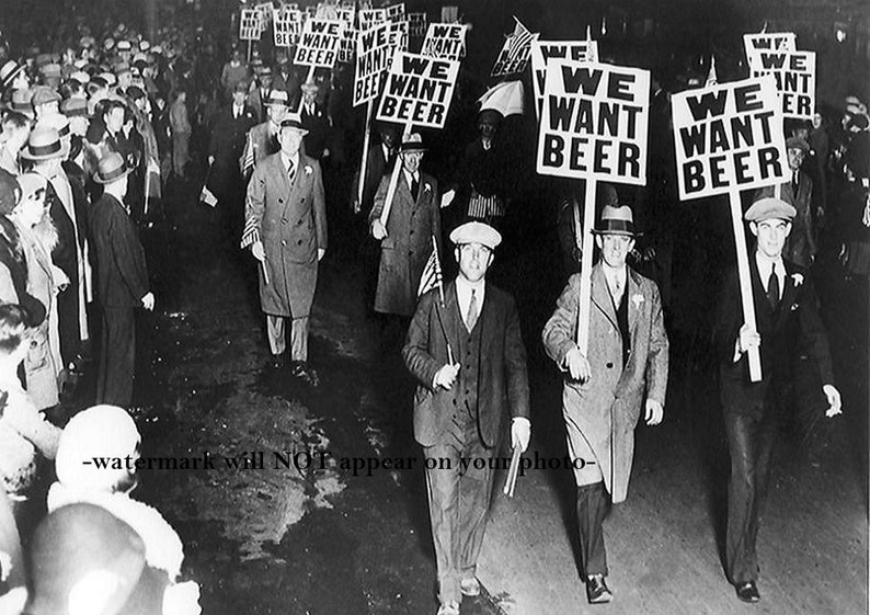 5x7 1931 Prohibition Protest PHOTO We Want Beer New Jersey Etsy