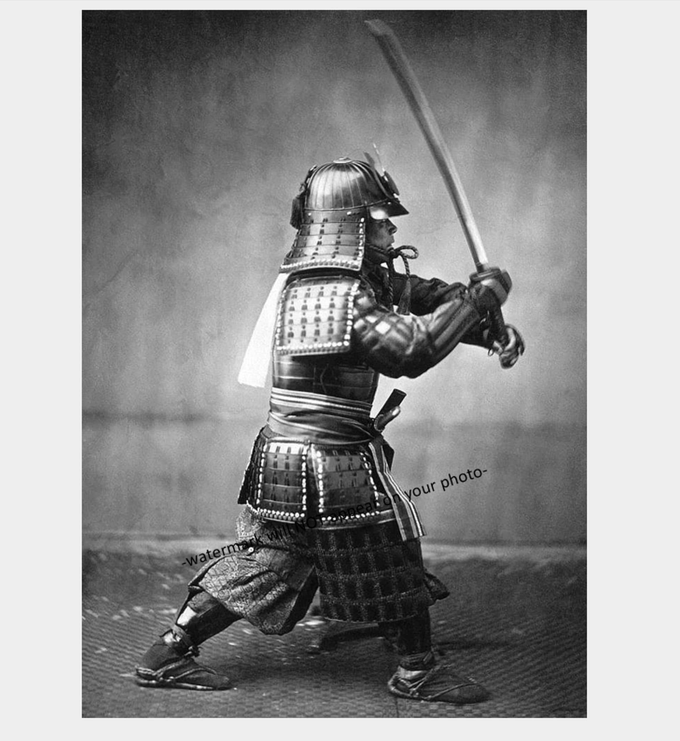 5x7 Japanese Samurai Warrior PHOTO 1860s Sword Dagger Tanto Karuta