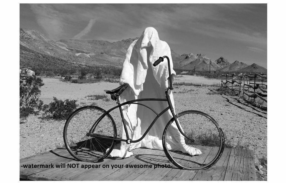 4x6 Creepy Bicycle Ghost Rider PHOTO Costume Freak Scary Halloween Art ...