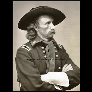 8x10 1865 George Armstrong Custer PHOTO Major General Portrait Battle of Little Bighorn Custer&#39;s Last Stand Indian Wars Civil War General