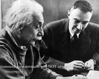 5x7 J Robert Oppenheimer Albert Einstein PHOTO Manhattan Project Atomic Nuclear Bomb Father of the Atomic Bomb