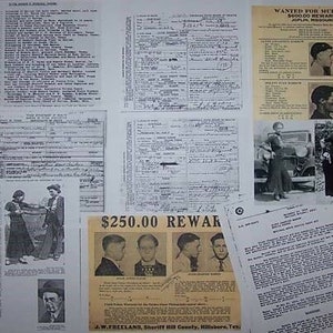 Bonnie & Clyde Gang, PHOTOS + 15 DEATH CERTIFICATES Amazing Rare Gangster Research Documents