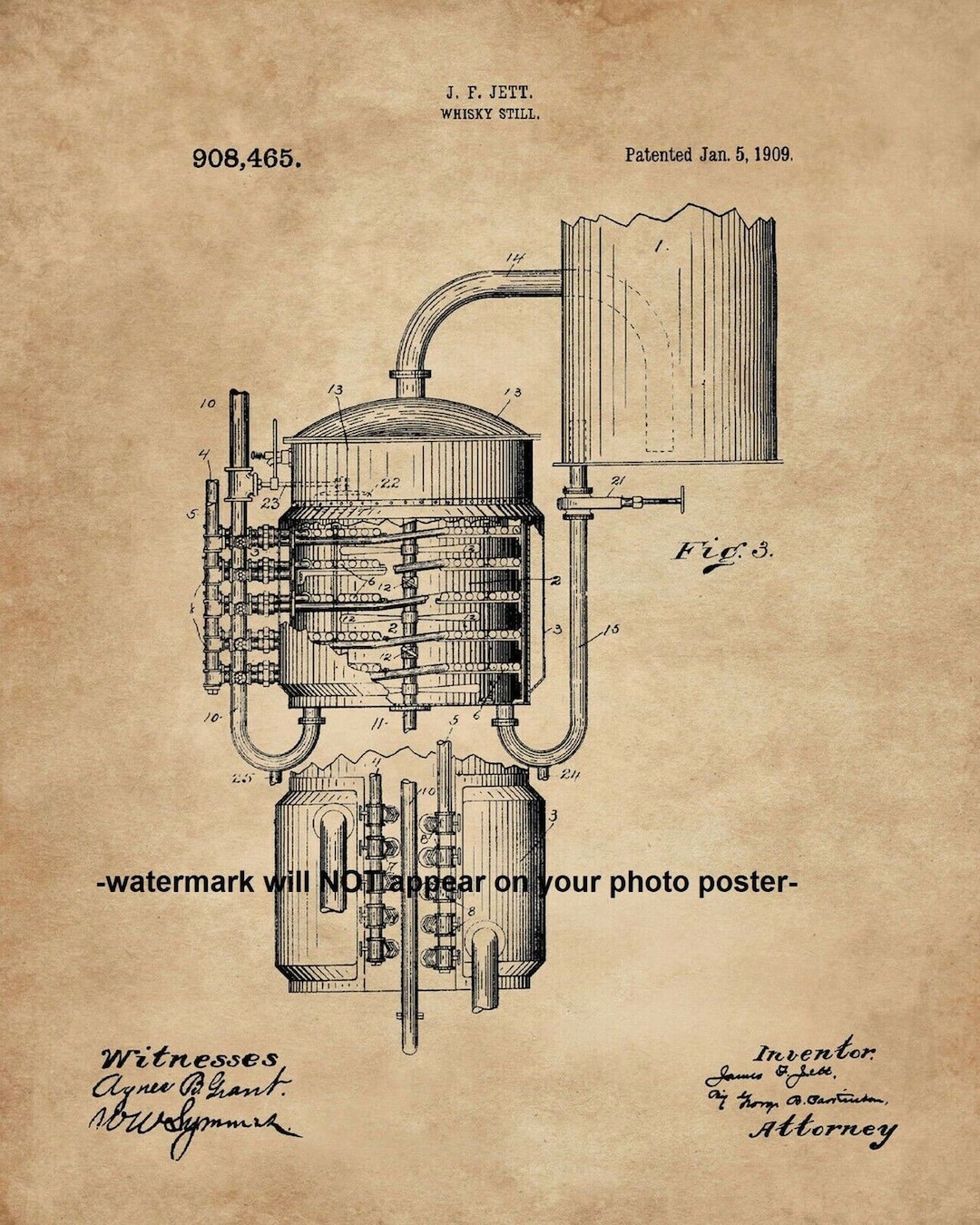 8x10 Prohibition Whiskey Still Photo Poster PATENT Design ART Print ...