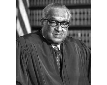 Eerste zwarte rechter van het Hooggerechtshof FOTO Thurgood Marshall Judge, 5 x 7 foto 1e Afro-Amerikaan