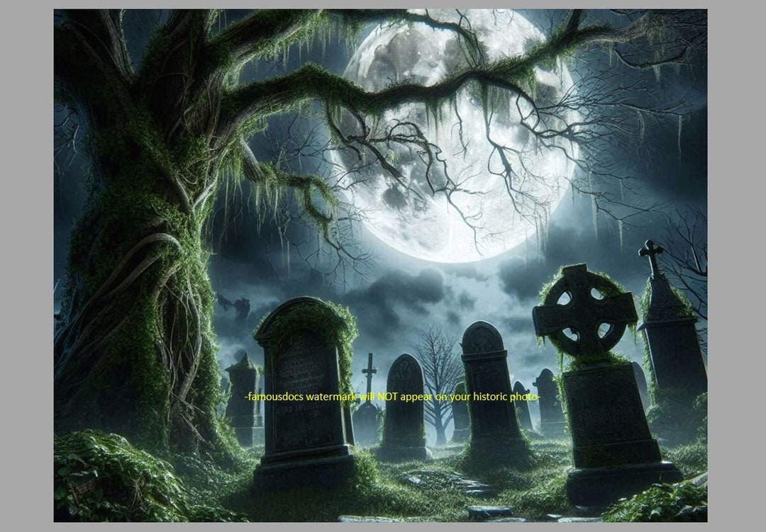 11x14 Scary Cemetery PHOTO Poster Halloween Creepy Graveyard Art Print ...