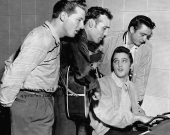 5x7 Million Dollar Quartet PHOTO Elvis Presley Johnny Cash Jerry Lee Lewis, Carl Perkins Sun Studios Memphis Tennessee 1956