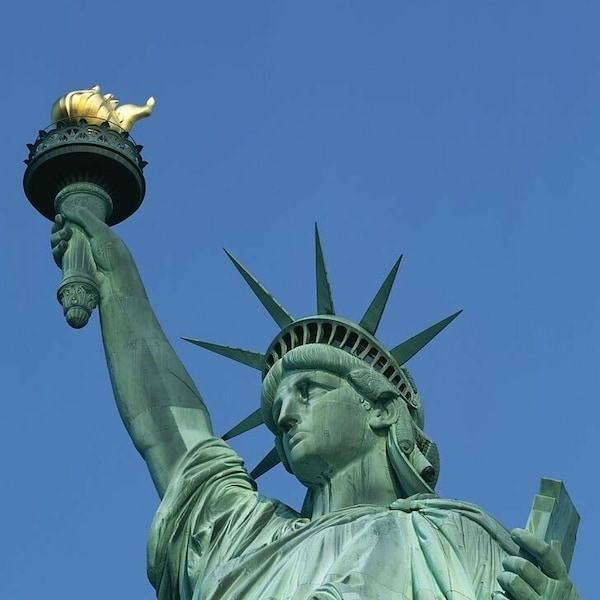 5x7 Statue de la Liberté PHOTO New York Harbor City Liberty Island Art Print 5x7 années 1950