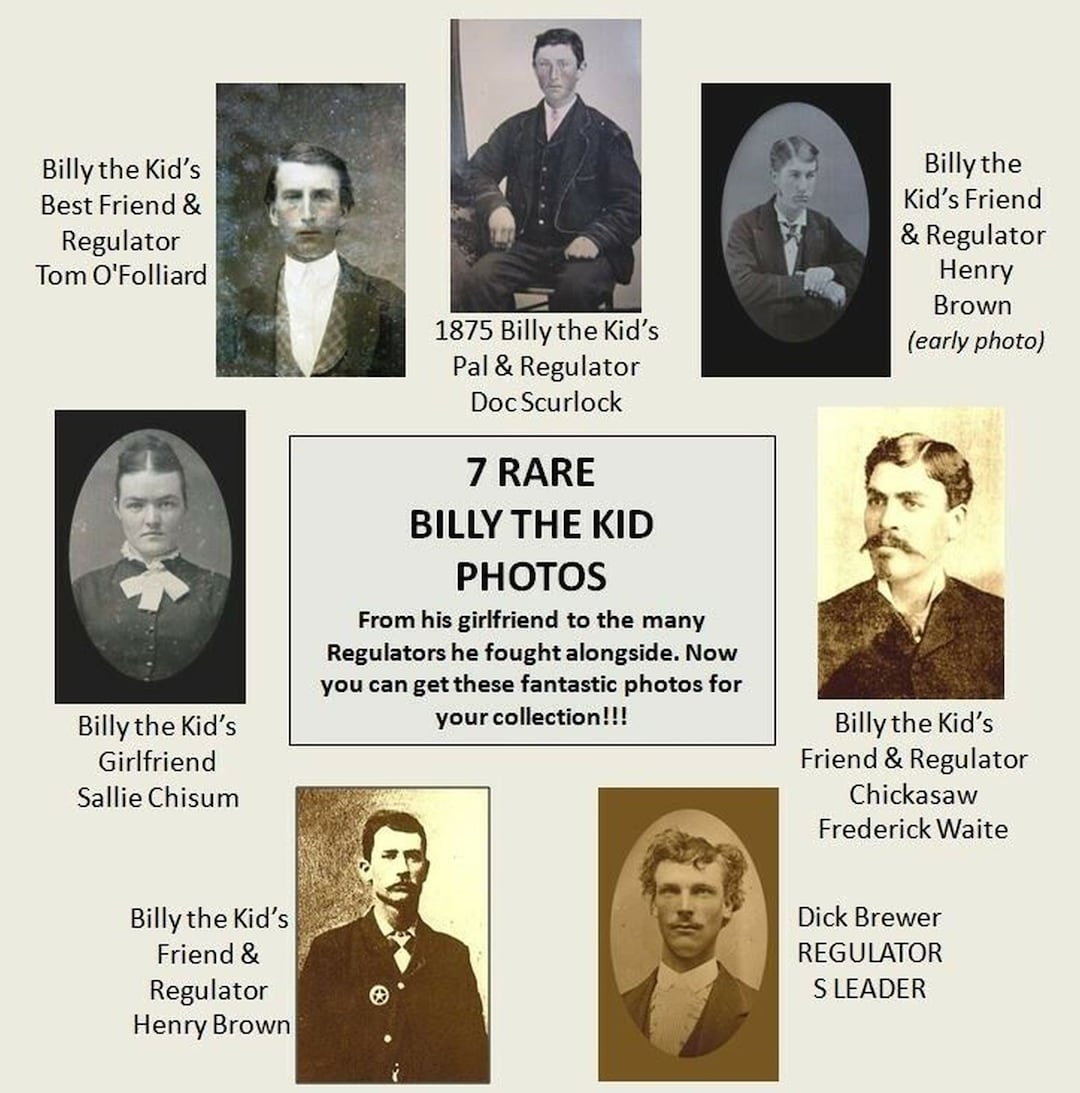 Cool Lot of Billy the Kid PHOTOS Regulators Gang, Girlfriend Pals, 7