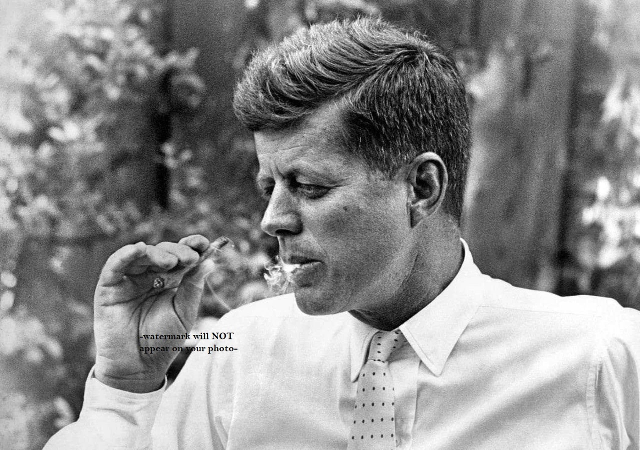 did jfk smoke cigarettes Cool John F. Kennedy Smoking PHOTO Cigar President JFK Cigarette