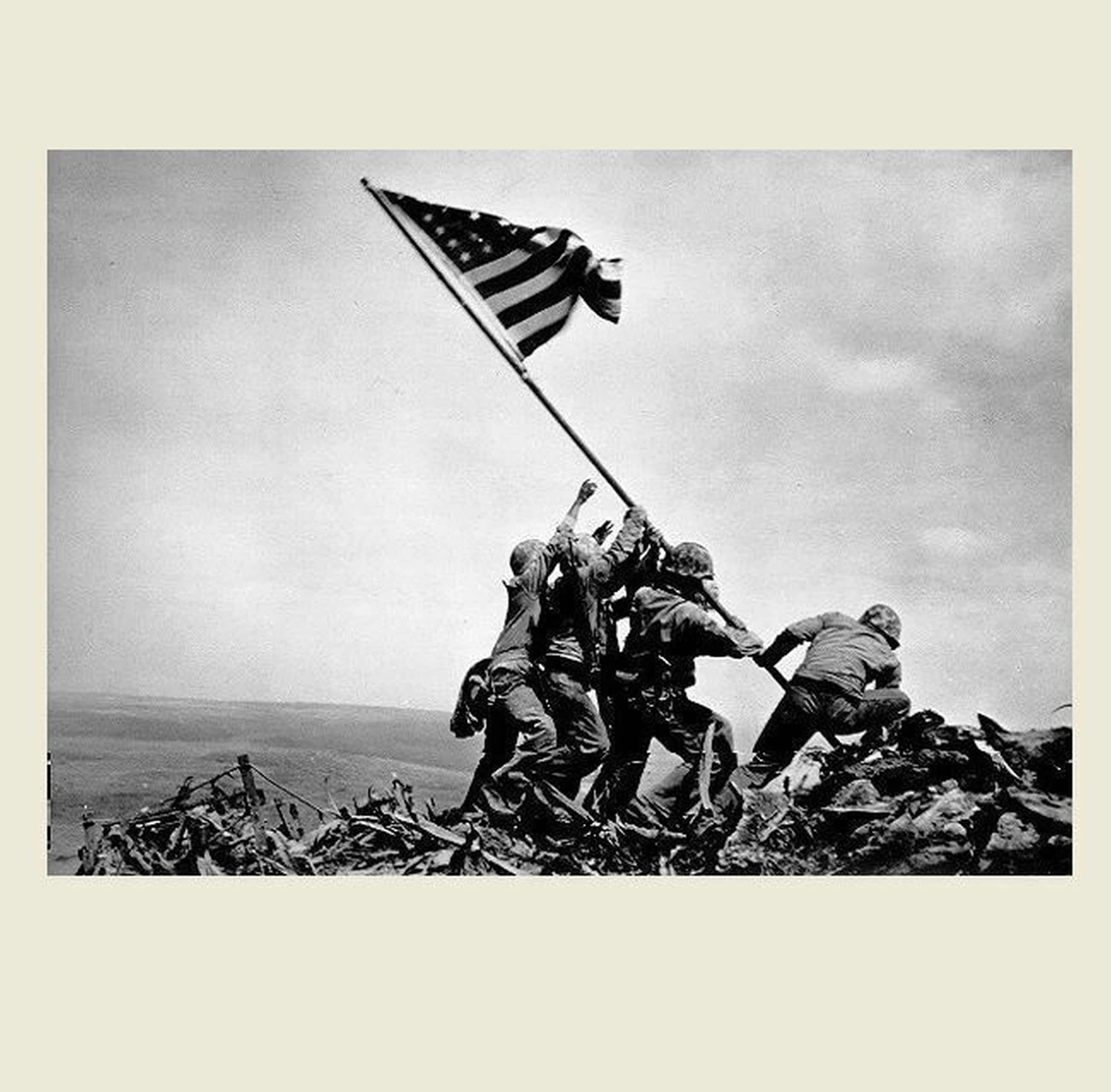 5x7 1945 Iwo Jima Flag Raising PHOTO Ira Hayes, Gagnon,schultz US