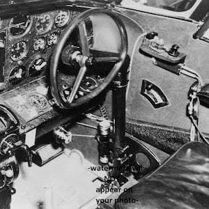 5x7 1937 Amelia Earhart Avião FOTO Cockpit Controles de vôo Herói da aviação Piloto Aviador Feminino Girl Power
