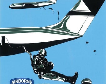 82ND AIRBORNE PARATROOPER RECRUITMENT POSTER BY MIKE MANGIAMELI VIETNAM