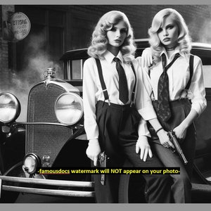 Sexy Prohibition Bootlegger PHOTO Gangster Girls Art Print Speakeasy Decor 5x7 Ladies Gangsters