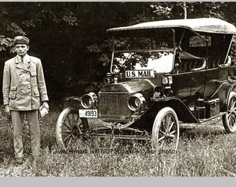5x7 1925 US Mail Truck PHOTO Mail Delivery Vintage Post Service Rural Carrier