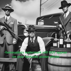 11x14 Prohibition Bootlegger PHOTO Poster Gangsters Whiskey Art Print Bar Speakeasy Decor Dillinger Gang