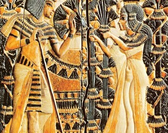 ツタンカーメン王と妻の 5x7 写真 古代エジプトのファラオ
