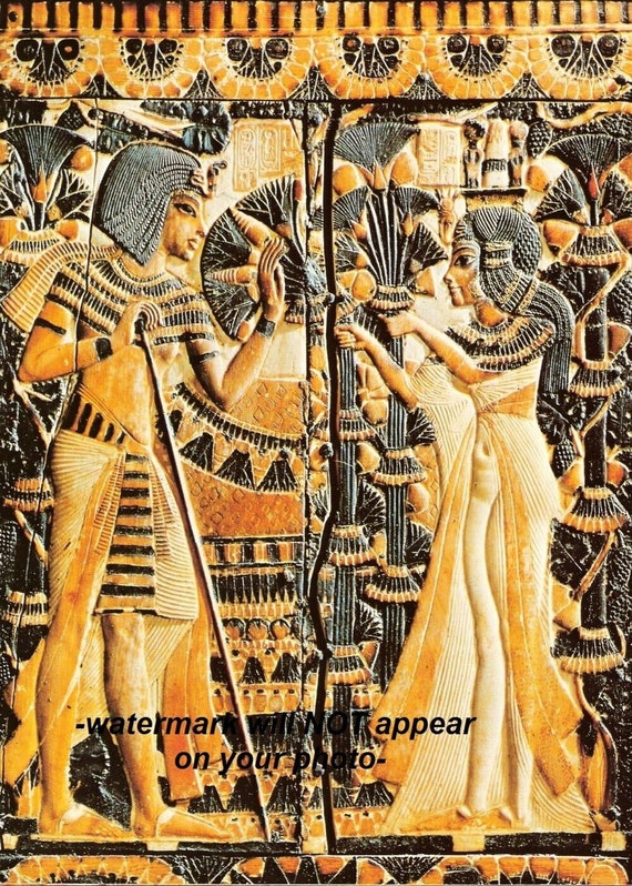 ツタンカーメン王と妻の 5x7 写真 古代エジプトのファラオ