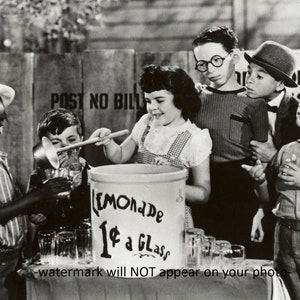 5x7 Our Gang Lemonade Stand PHOTO Little Rascals Alfalfa, Spanky, Darla, Buckwheat 1936