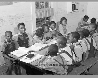 5x7 1941 Scuola afroamericana FOTO Segregazione di classe dei bambini neri Georgia