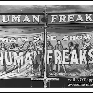 11x14 Circus Freak PHOTO Poster Scary Creepy Weird Odd Carnival Tent Sign Sideshow Print
