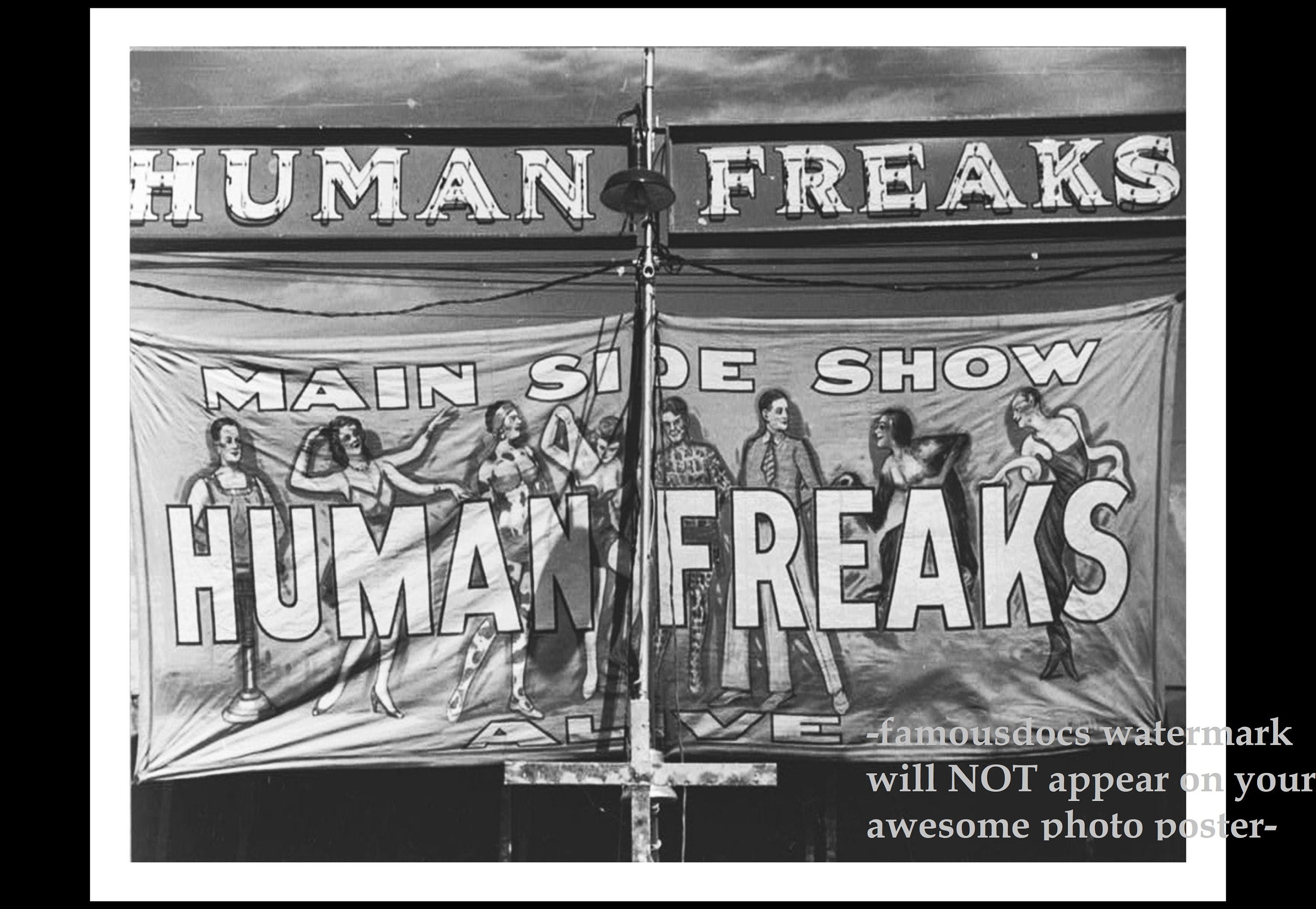11x14 Circus Freak PHOTO Poster Scary Creepy Weird Odd Carnival