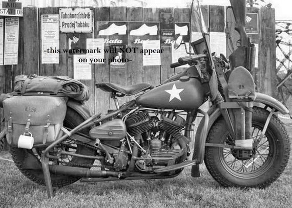 5x7 US Army Harley Davidson Motorcycle PHOTO US Army Harley
