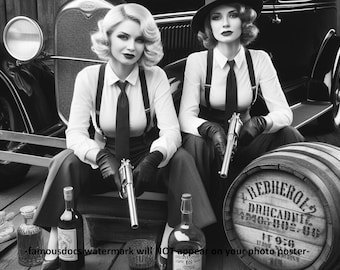 11x14 Sexy Prohibition Bootlegger PHOTO Poster Gangster Girls Art Print Speakeasy Decor Ladies