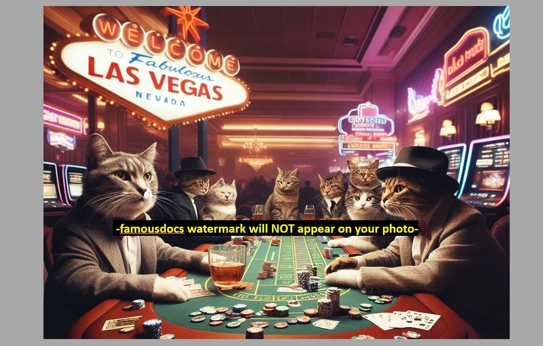 5x7 Kitty Cat Kasino FOTO Poker spielende Katzen Lustig verrückte